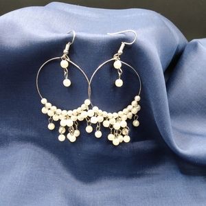 Ivory pearl seed bead earrings